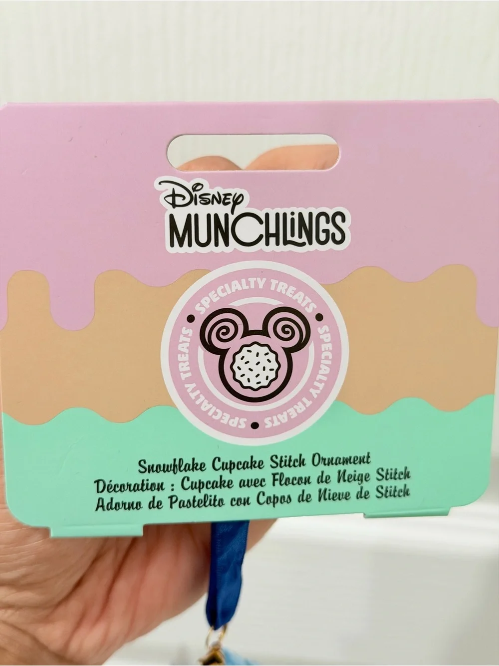 Disney Blue & Pink Stitch Cupcake Key/Card Holder